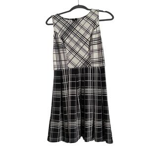 Xhilaration Black and White Checkered Flare Dress
